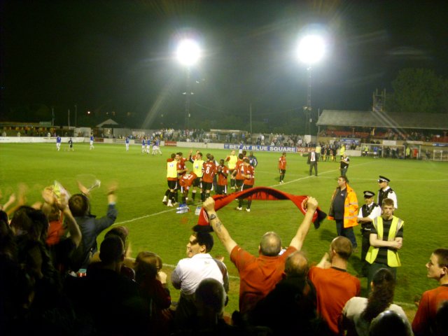 Celebrating Winning the Last Match at Church Road